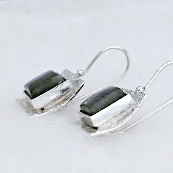 Rare Silpada Sterling Silver Labradorite Square Earrings W0882 - Picture 7 of 16